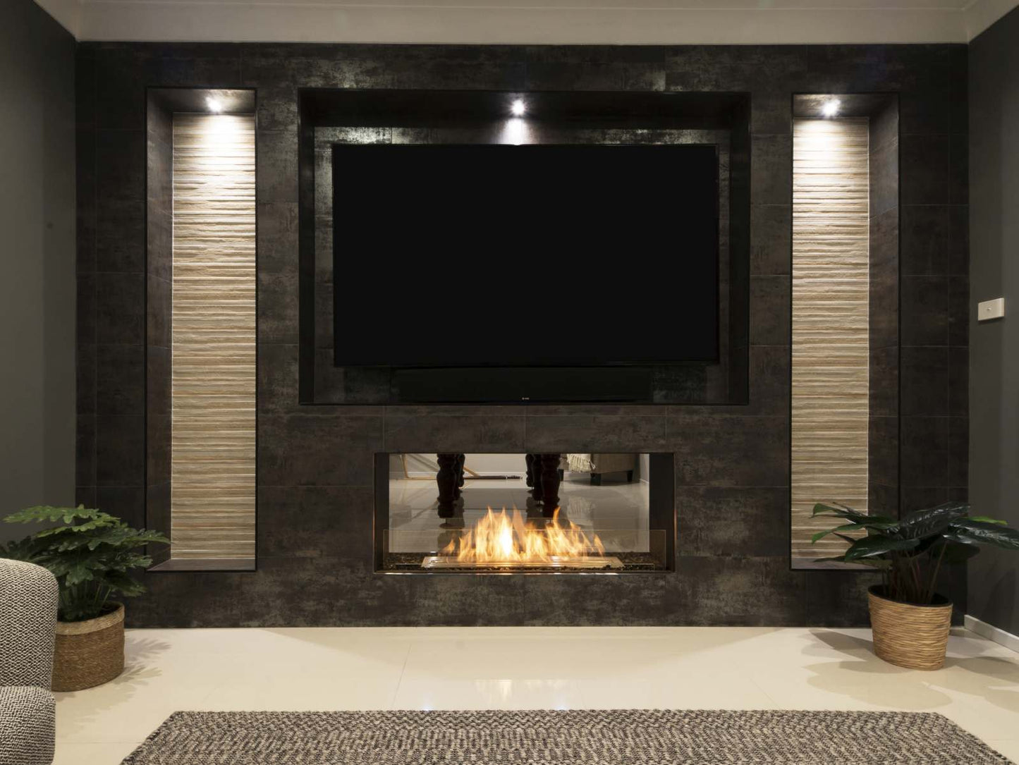 EcoSmart - Flex Fireplace 50DB - Double Sided - Black