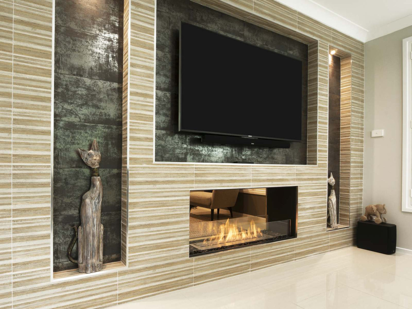 EcoSmart - Flex Fireplace 50DB - Double Sided - Black