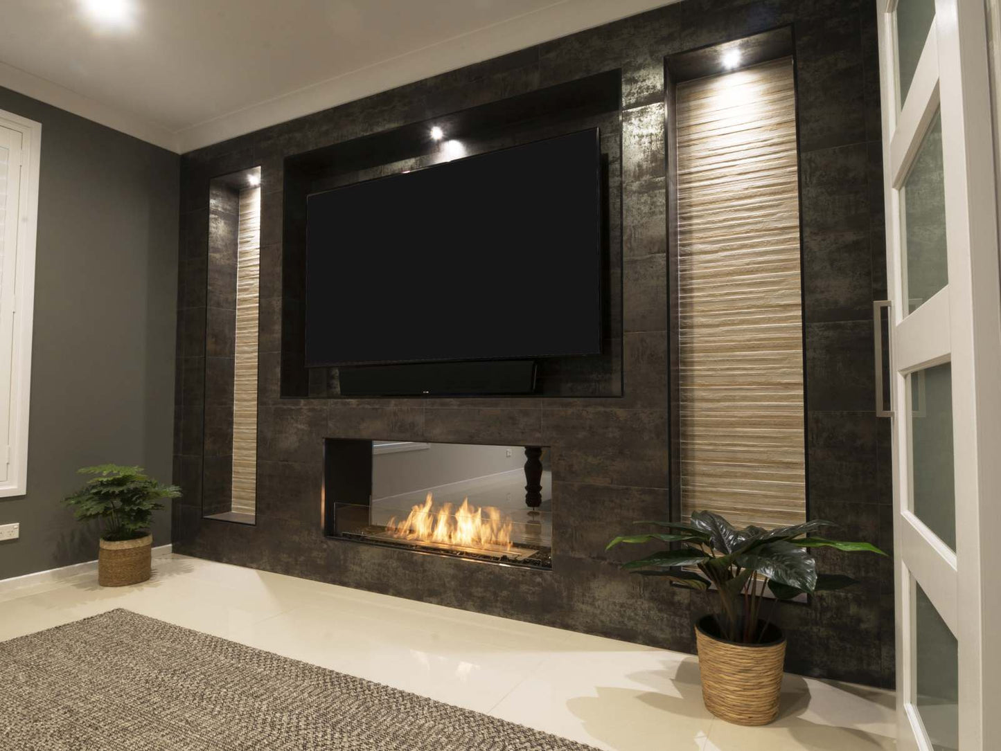 EcoSmart - Flex Fireplace 50DB - Double Sided - Black