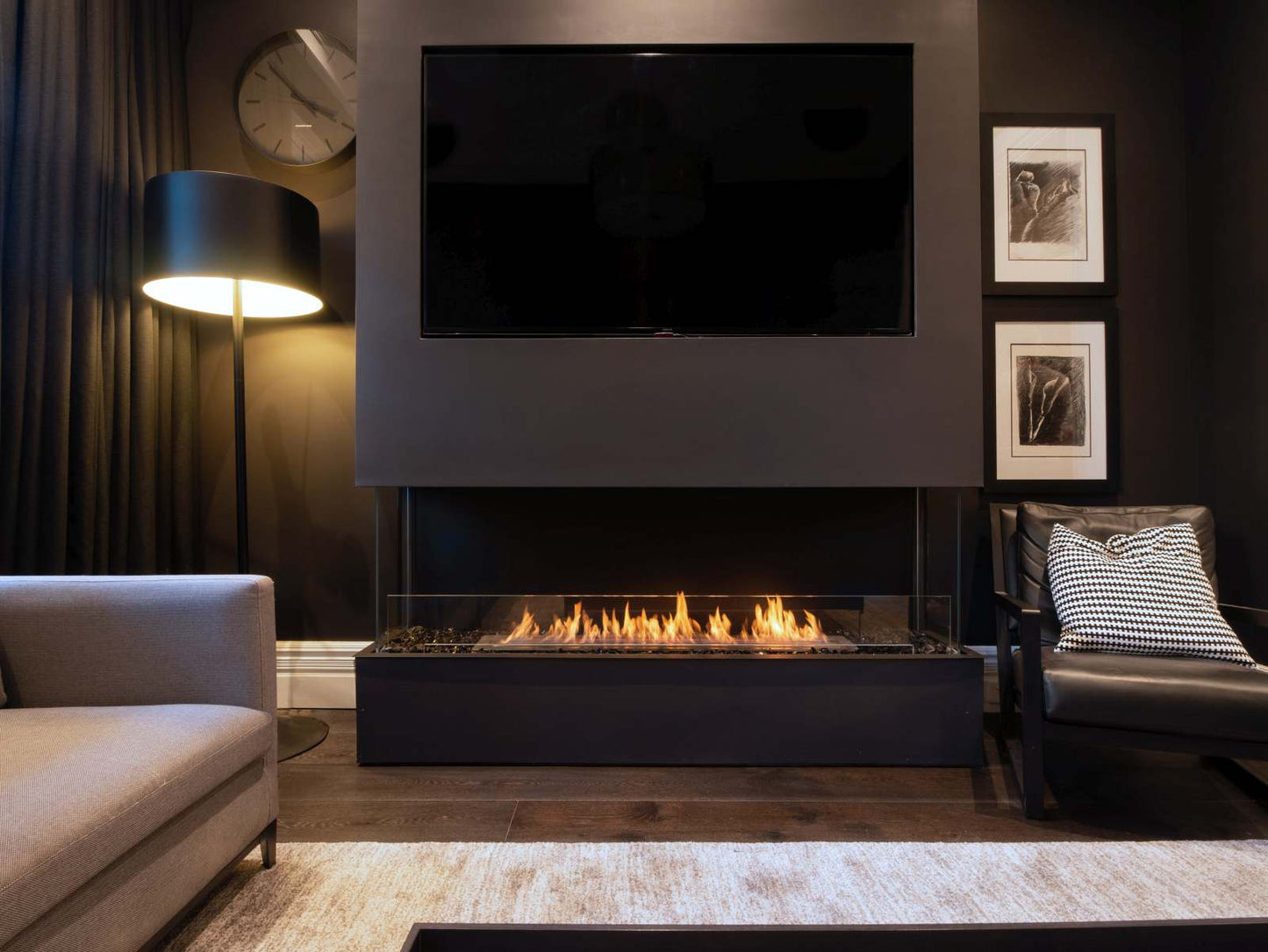 EcoSmart - Flex Fireplace 68BY - Bay - Black