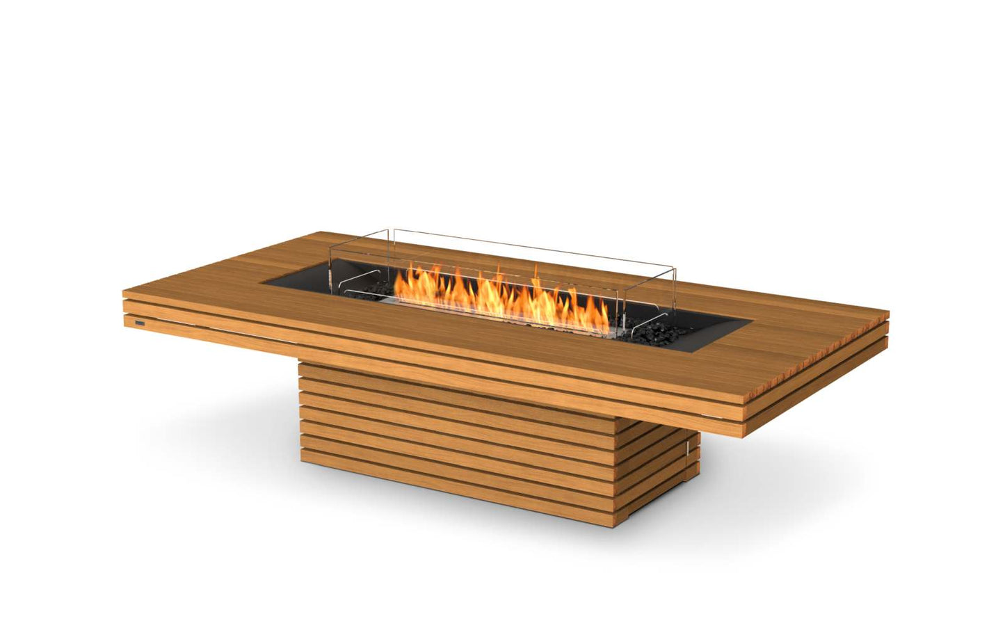 EcoSmart Fire - Gin 90 (Chat) - Gas Fire Pit Table - Teak