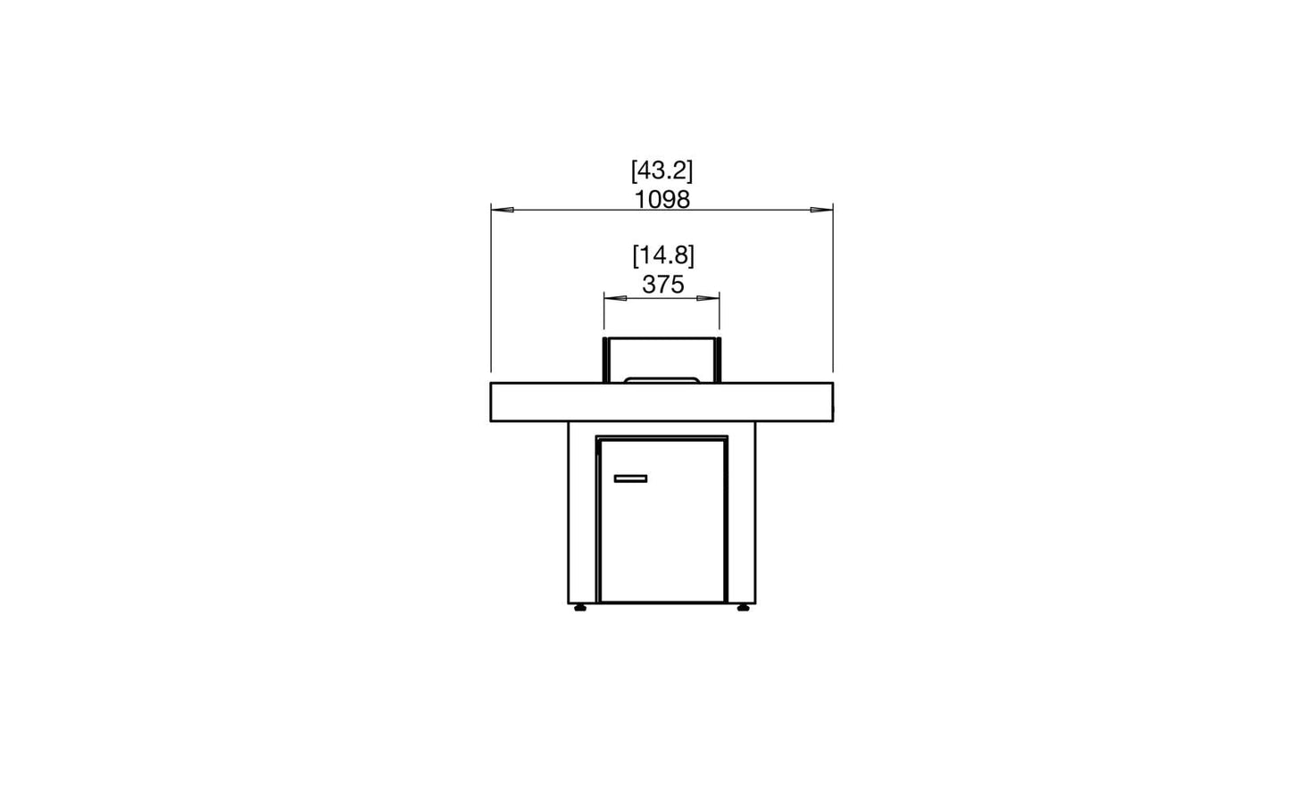 EcoSmart Fire - Gin 90 (Dining) - Gas Fire Pit Table - Graphite