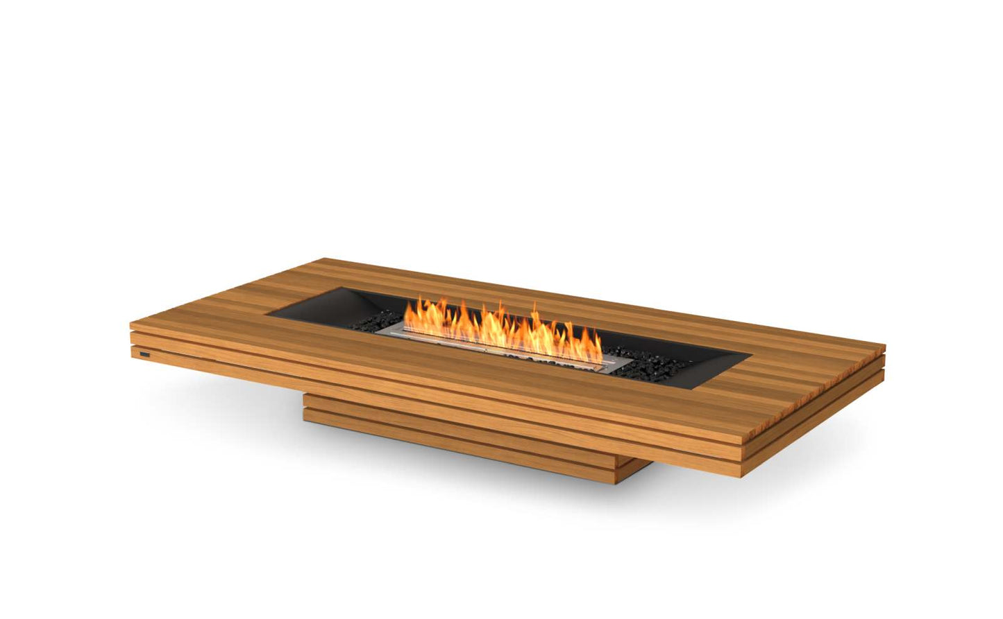 EcoSmart Fire - Gin 90 (Low) - Gas Fire Pit Table - Teak