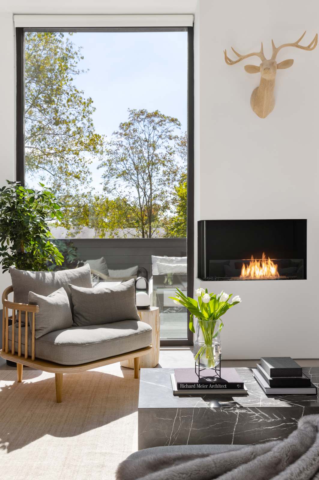 EcoSmart - Flex Fireplace 32LC - Left Corner - Black
