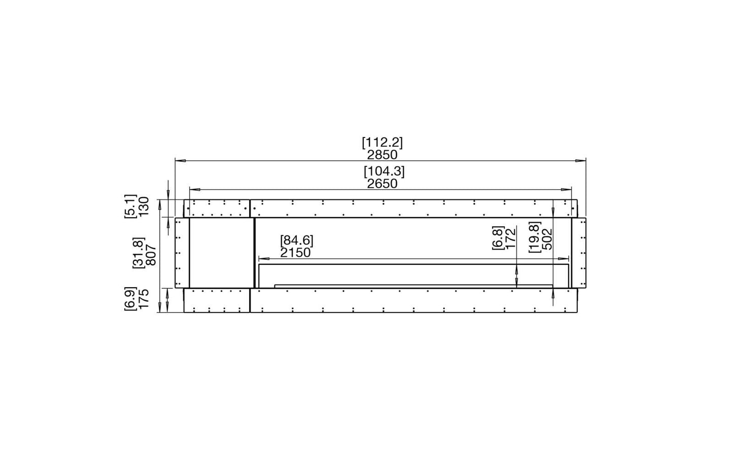 EcoSmart - Flex Fireplace 104DB.BX1 - Double Sided - Black