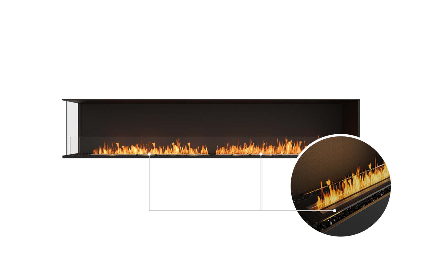 EcoSmart - Flex Fireplace 104LC - Left Corner - Black