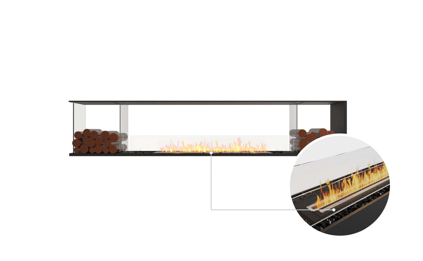 EcoSmart - Flex Fireplace 104PN.BX2 - Peninsula - Black