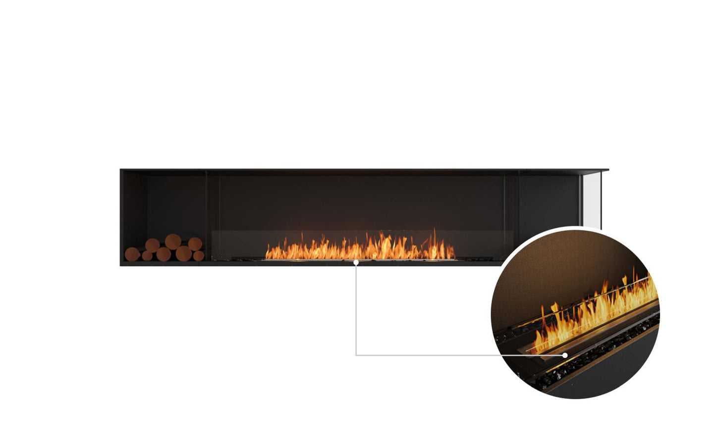 EcoSmart - Flex Fireplace 104RC.BX2 - Right Corner - Black
