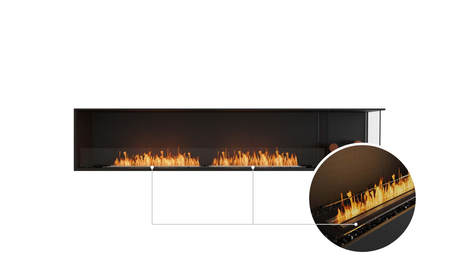EcoSmart - Flex Fireplace 104RC.BXR - Right Corner - Black