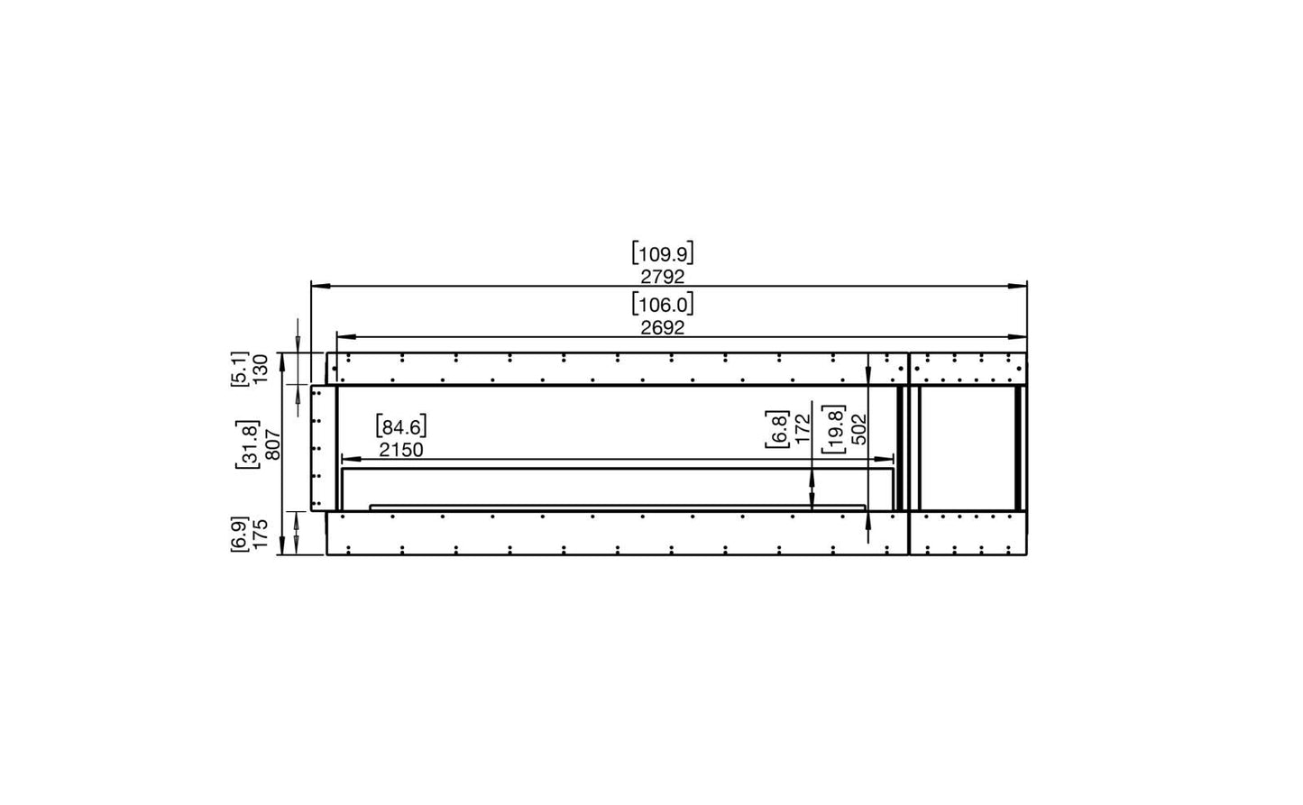 EcoSmart - Flex Fireplace 104RC.BXR - Right Corner - Black
