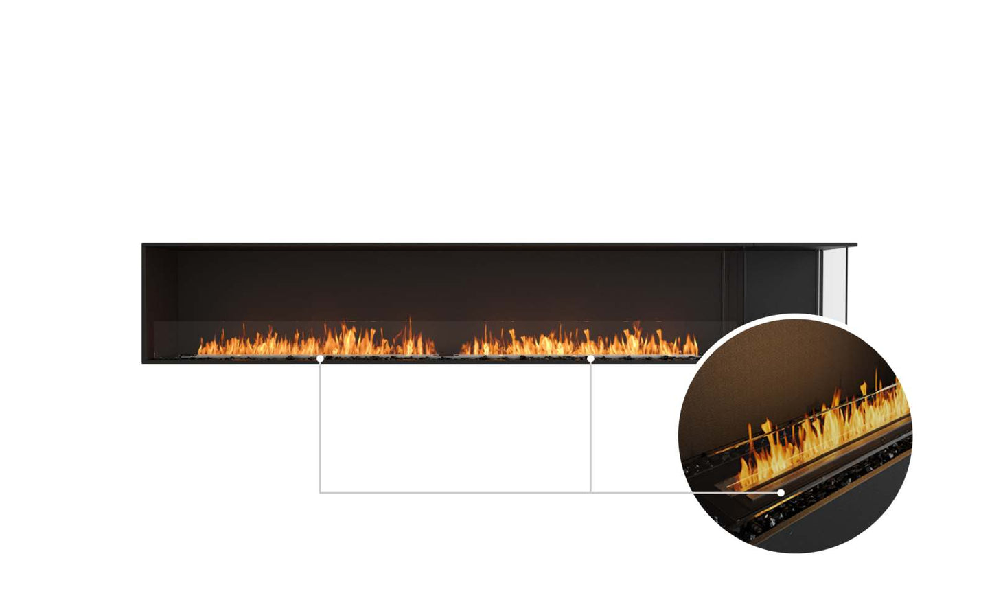 EcoSmart - Flex Fireplace 122RC.BXR - Right Corner - Black
