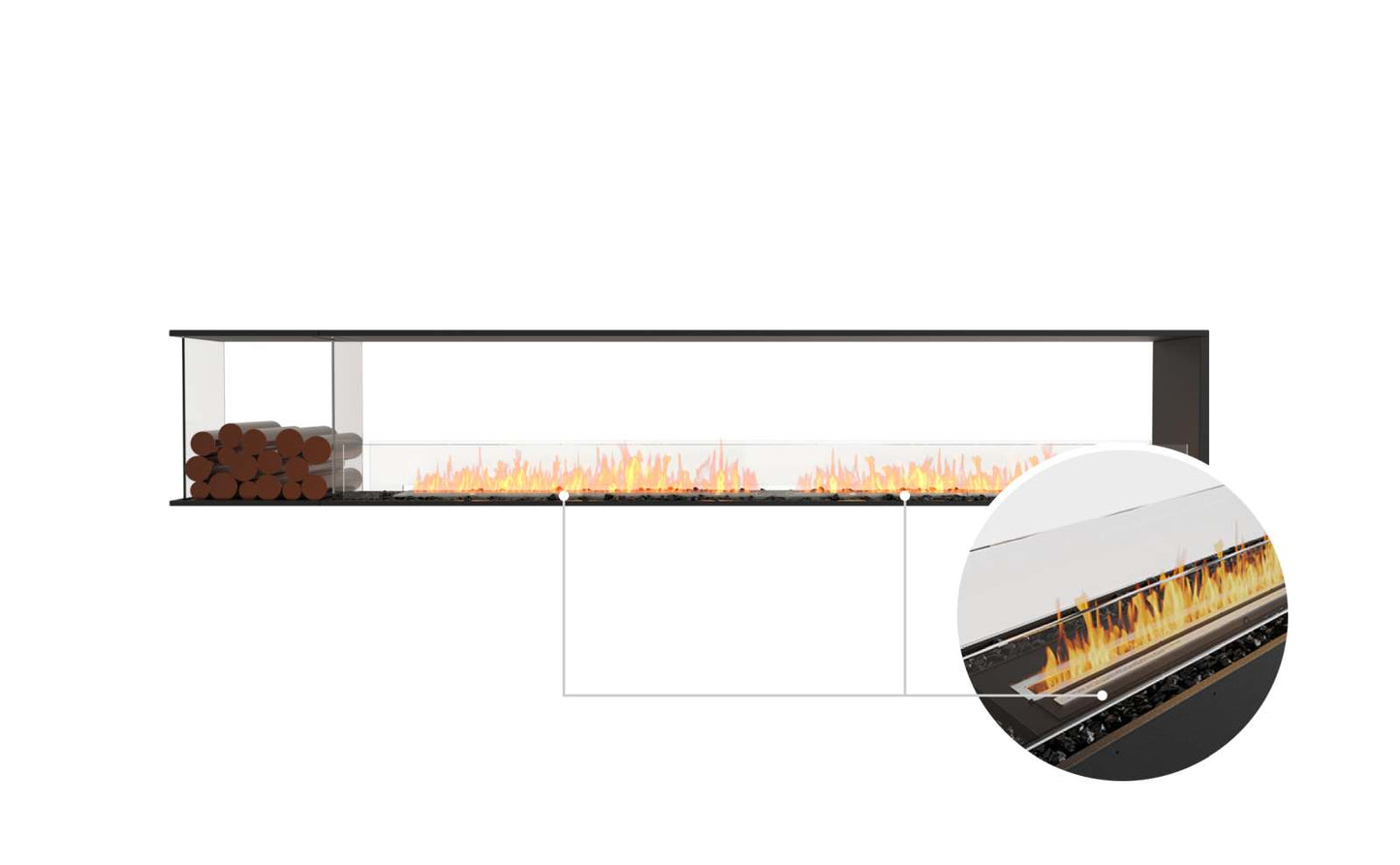 EcoSmart - Flex Fireplace 122PN.BXL - Peninsula - Black