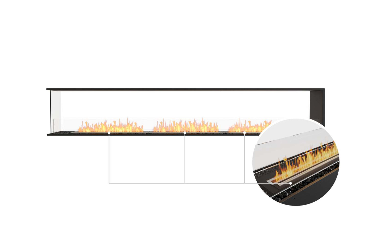 EcoSmart - Flex Fireplace 122PN - Peninsula - Black