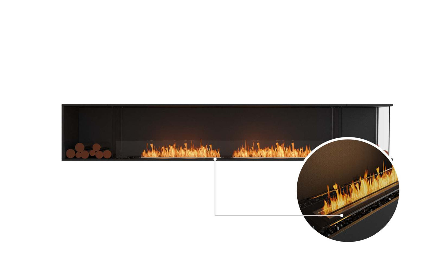 EcoSmart - Flex Fireplace 122RC.BX2 - Right Corner - Black