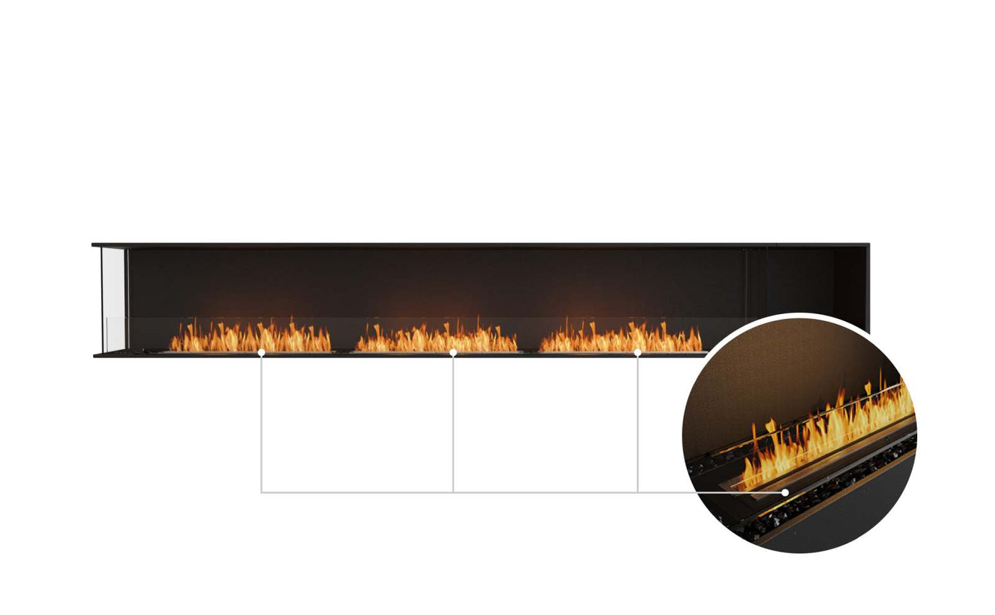 EcoSmart - Flex Fireplace 140LC.BXR - Left Corner - Black
