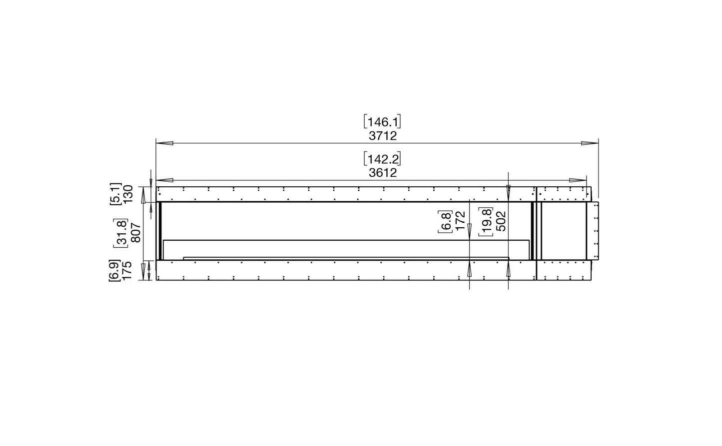 EcoSmart - Flex Fireplace 140LC.BXR - Left Corner - Black