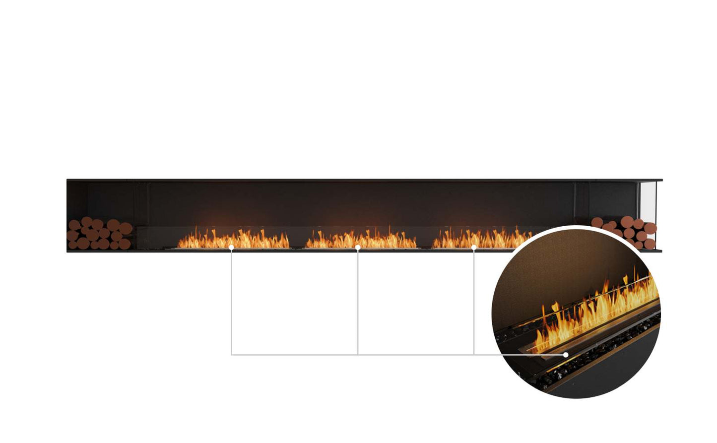 EcoSmart - Flex Fireplace 158RC.BX2 - Right Corner - Black