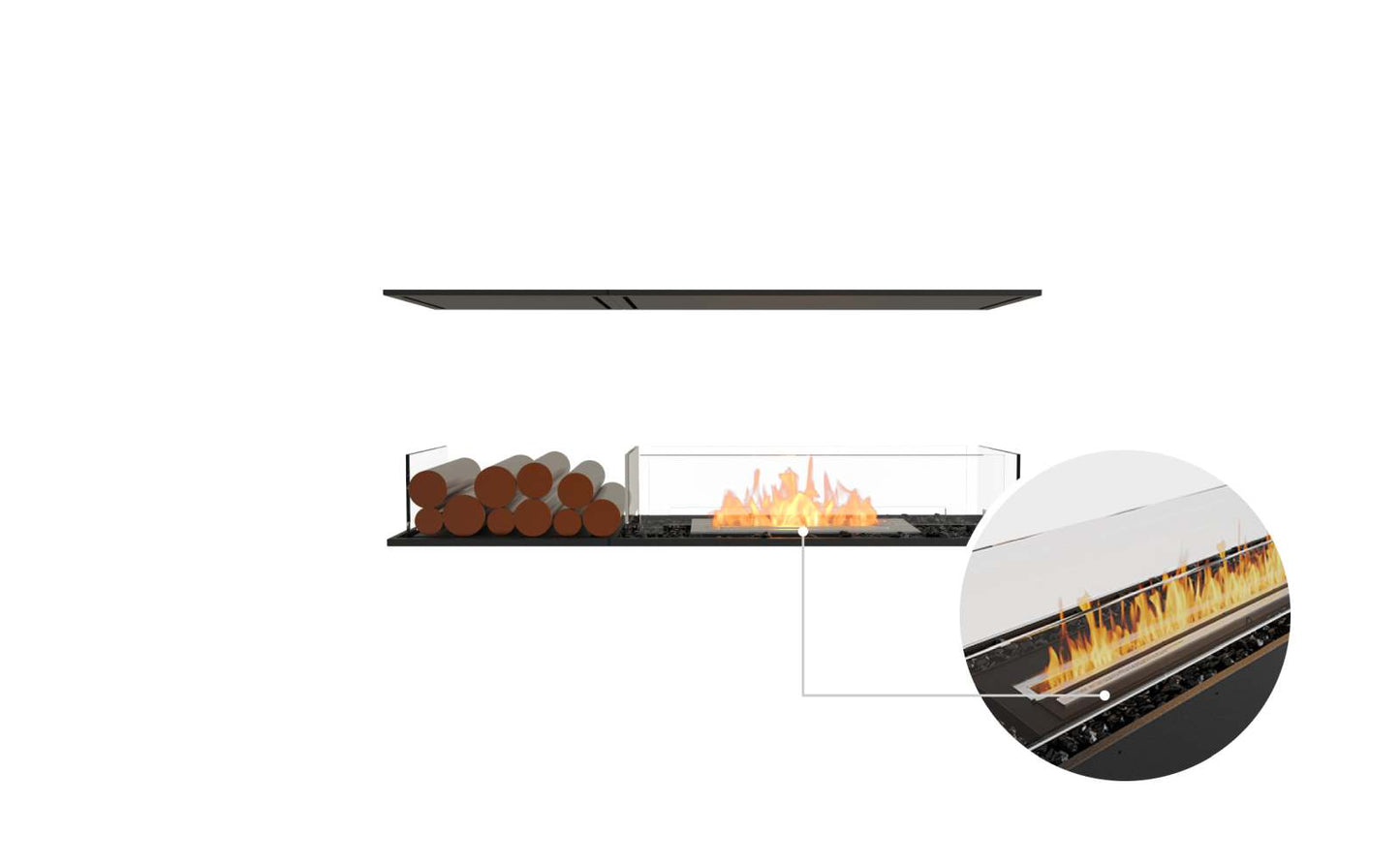 EcoSmart - Flex Fireplace 50IL.BX1 - Island - Black