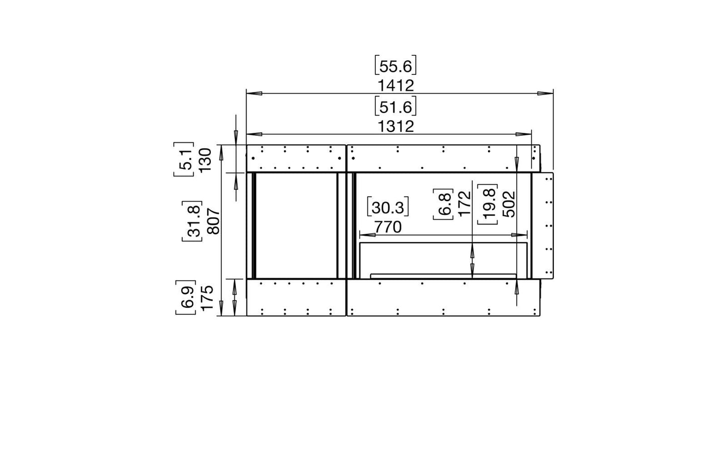 EcoSmart - Flex Fireplace 50LC.BXL - Left Corner - Black
