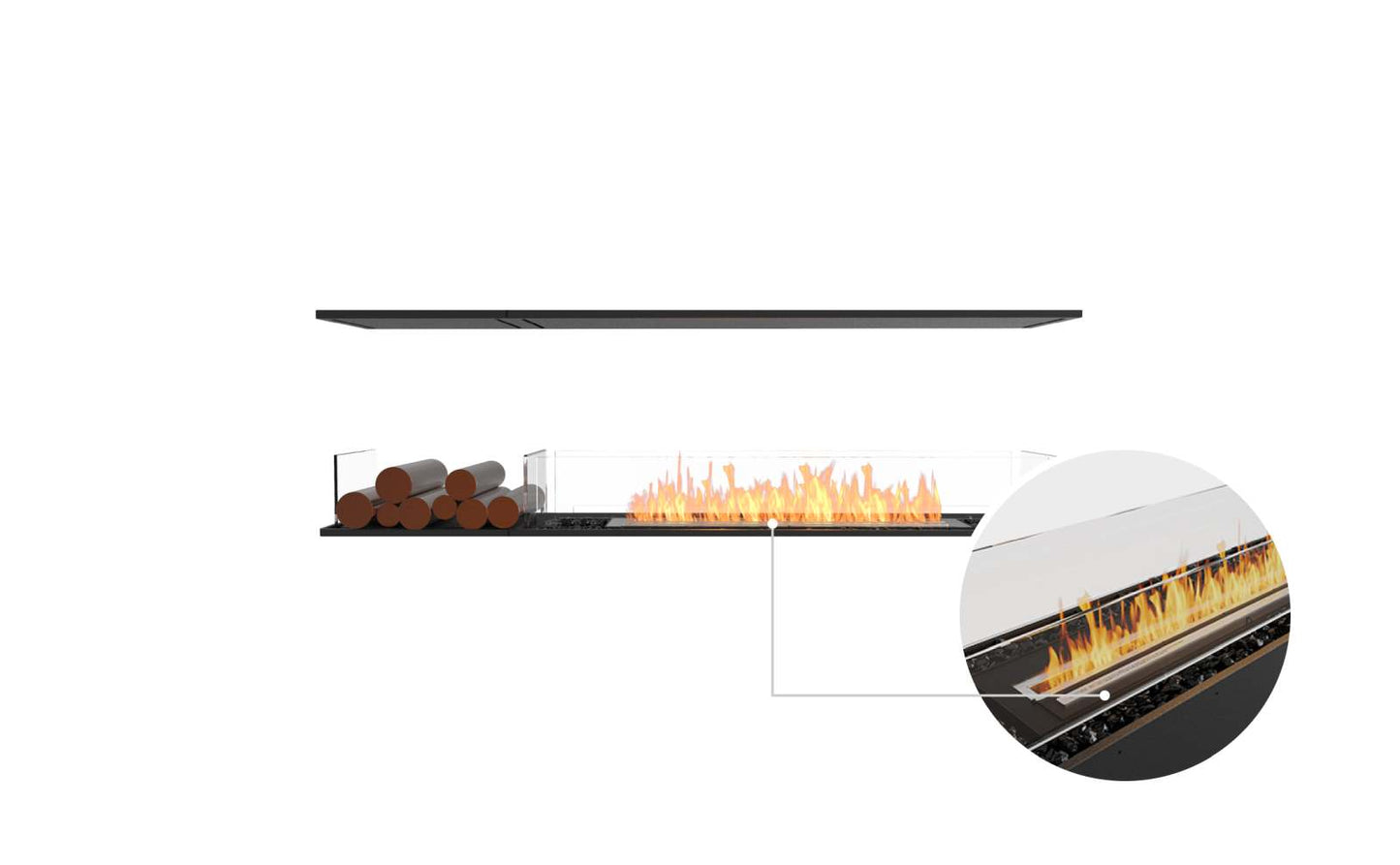 EcoSmart - Flex Fireplace 68IL.BX1 - Island - Black