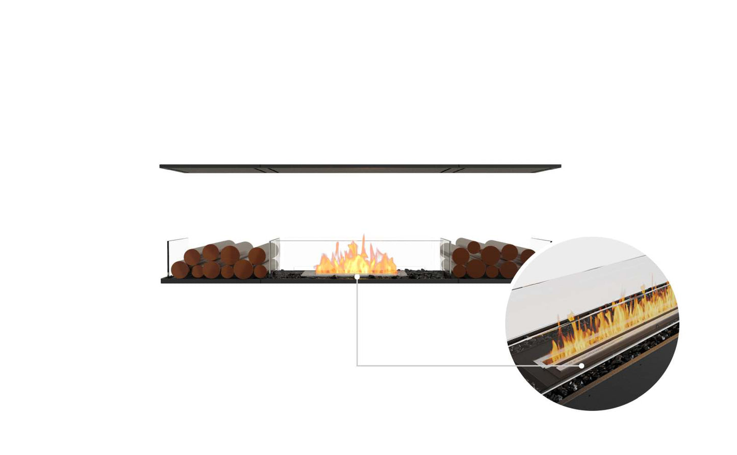 EcoSmart - Flex Fireplace 68IL.BX2 - Island - Black