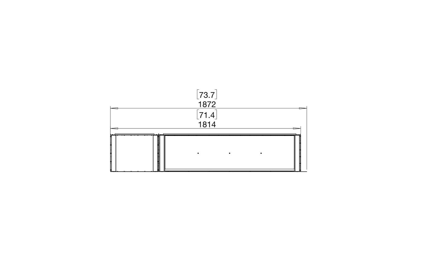 EcoSmart - Flex Fireplace 68LC.BXL - Left Corner - Black