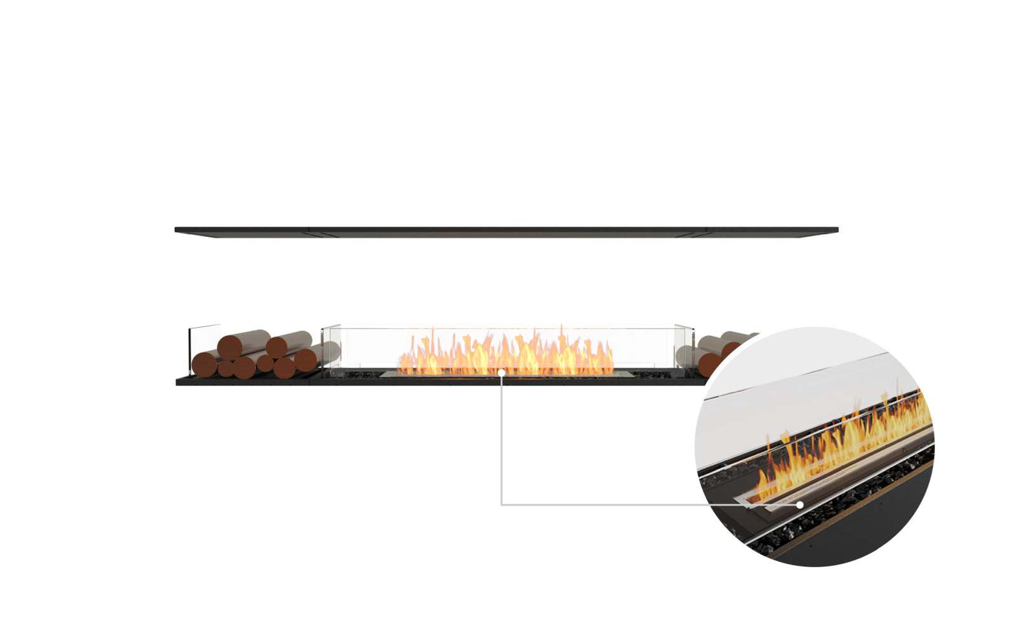 EcoSmart - Flex Fireplace 86IL.BX2 - Island - Black