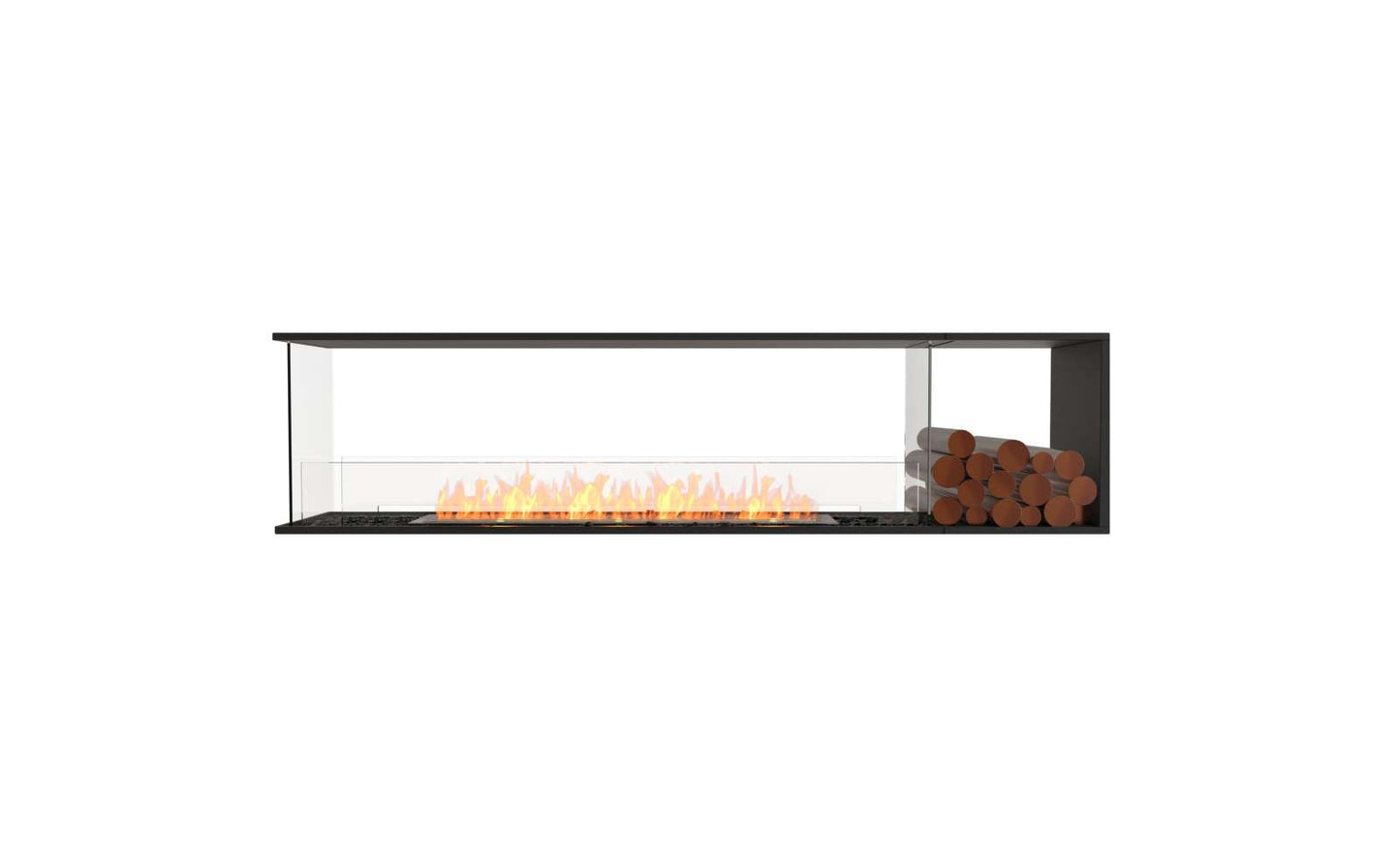 EcoSmart - Flex Fireplace 86PN.BXR - Peninsula - Black