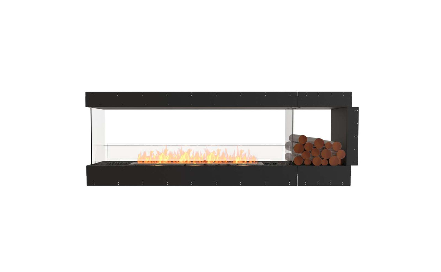 EcoSmart - Flex Fireplace 86PN.BXR - Peninsula - Black