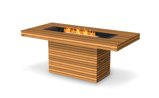 EcoSmart Fire - Gin 90 (Bar) - Fire Pit Table - Teak