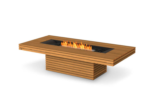 EcoSmart Fire - Gin 90 (Chat) - Fire Pit Table - Teak